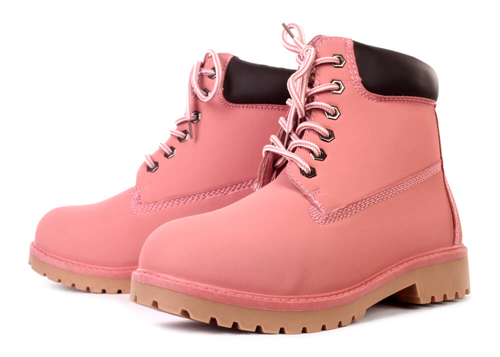 Pink working boots